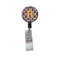 Carolines Treasures Letter R Football Purple and Gold Retractable Badge Reel CJ1064-RBR